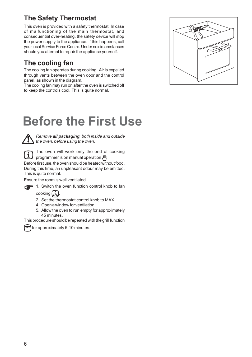 Before the first use | Electrolux EOB 5700 User Manual | Page 6 / 20