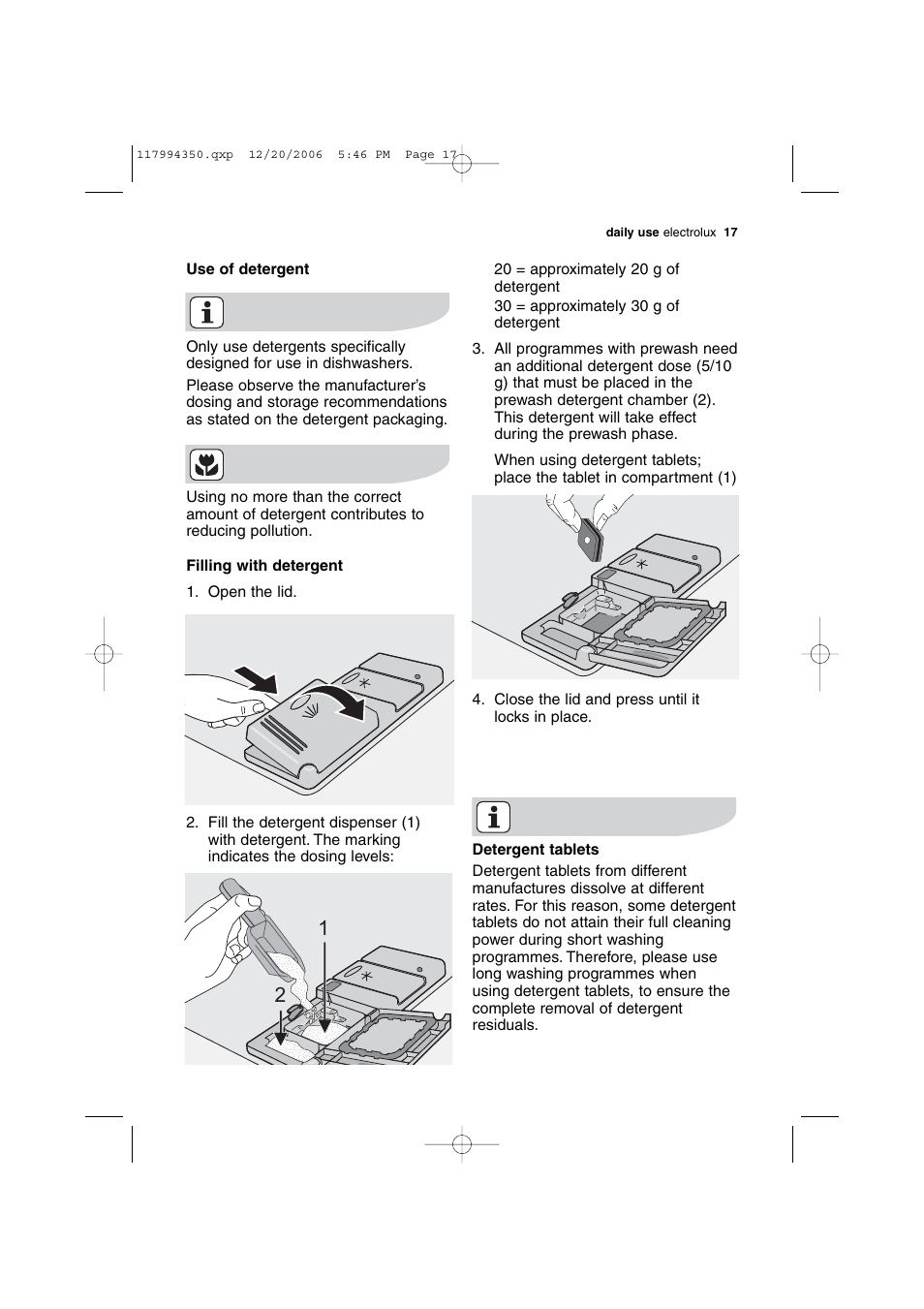 Electrolux DISHLEX DX303 User Manual | Page 17 / 40