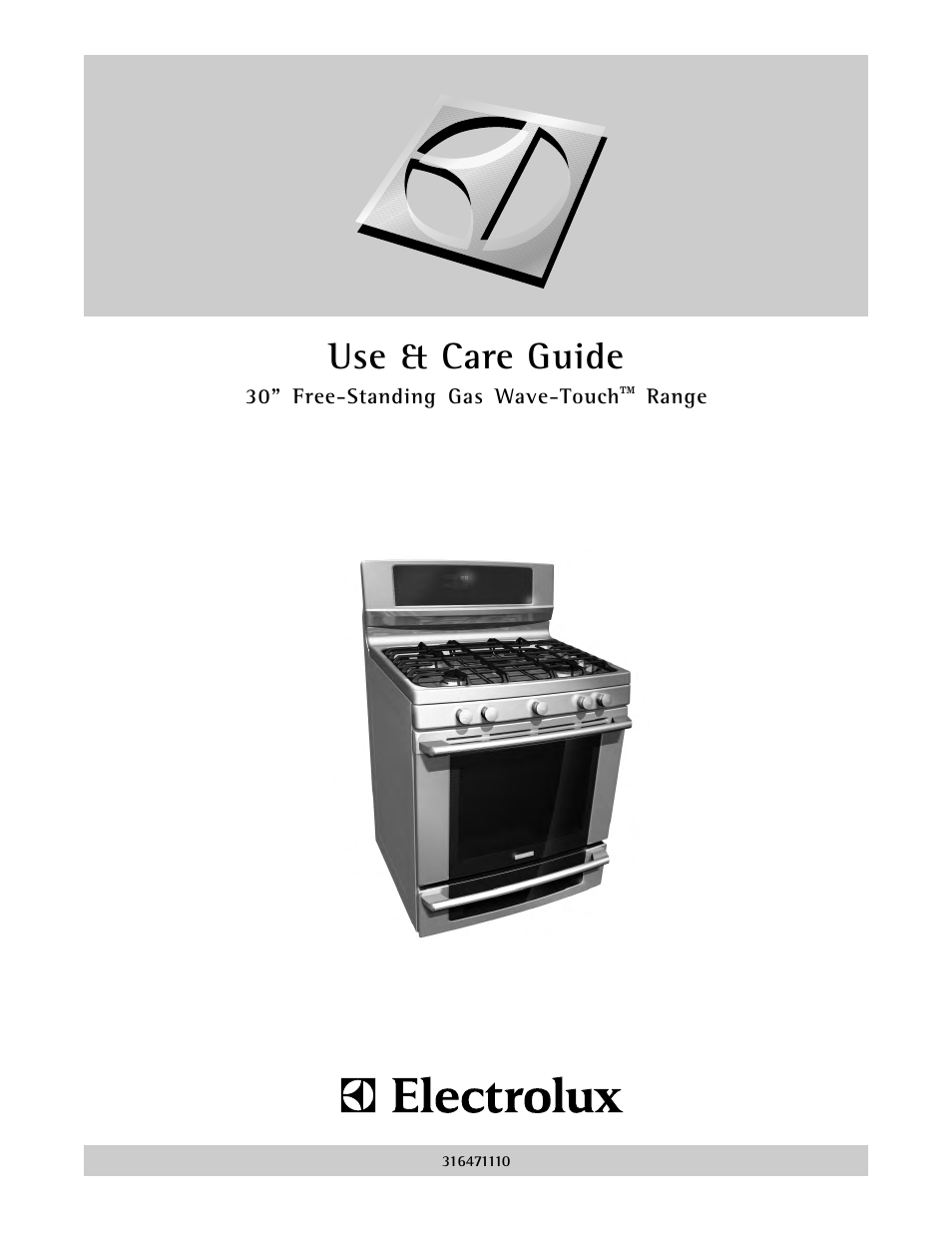 Electrolux 30" FREE-STANDING GAS WAVE-TOUCHTM RANGE 316471110 User Manual | 64 pages