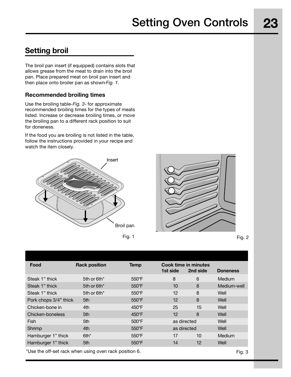 Setting oven controls, Setting broil | Electrolux 30" FREE-STANDING GAS WAVE-TOUCHTM RANGE 316471110 User Manual | Page 23 / 64