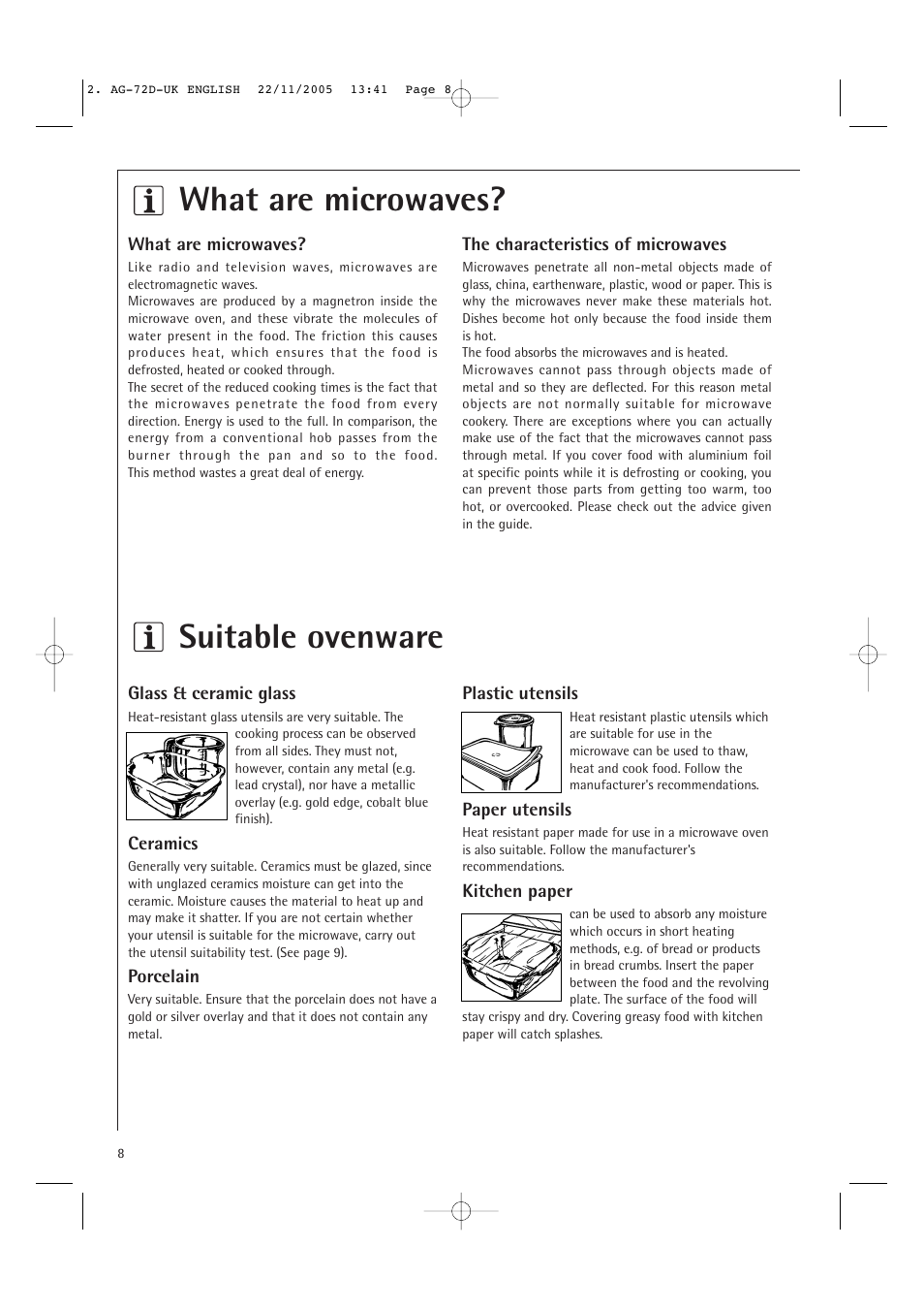 What are microwaves? suitable ovenware | Electrolux MCD2660E User Manual | Page 10 / 44