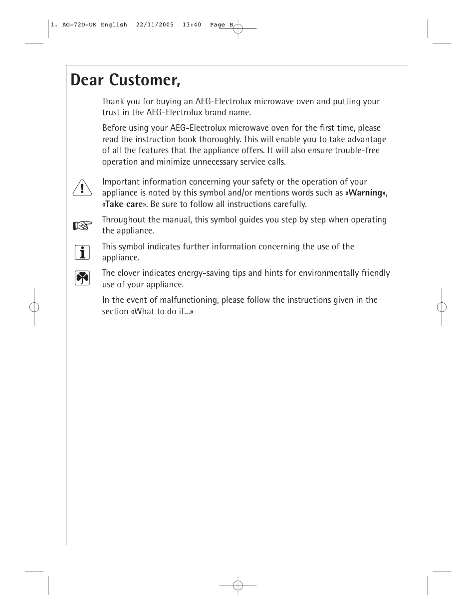 Dear customer | Electrolux MCD2660E User Manual | Page 2 / 44