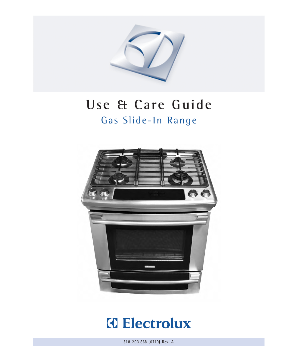 Electrolux Gas Slide-In Range User Manual | 52 pages