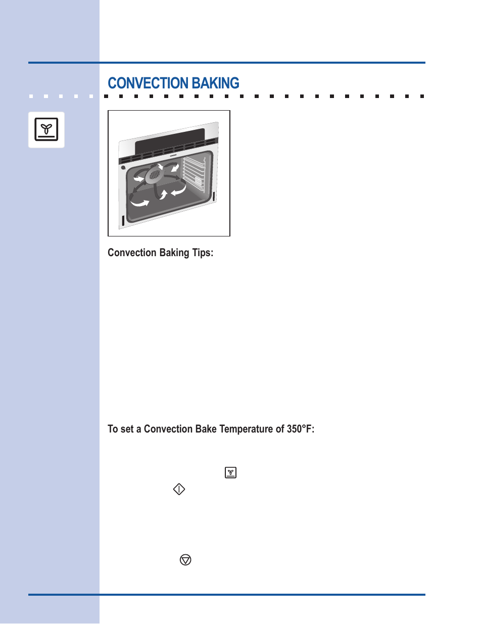 Cooking modes, Convection baking, Convection baking tips | Electrolux Gas Slide-In Range User Manual | Page 24 / 52