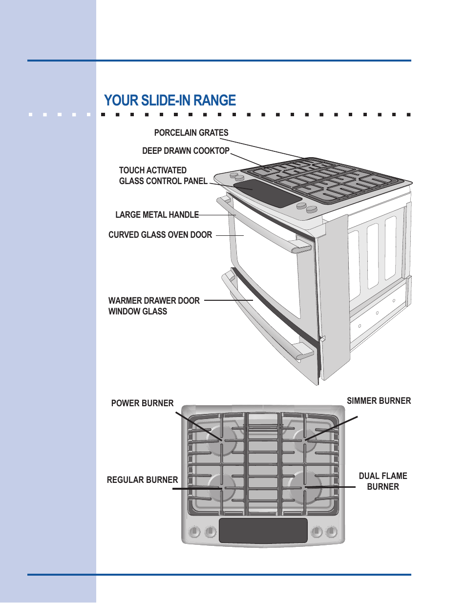 Feature overview, Your slide-in range | Electrolux Gas Slide-In Range User Manual | Page 8 / 52