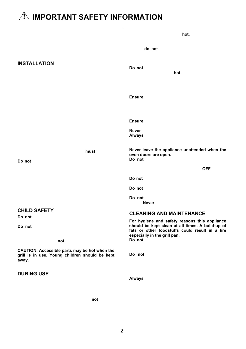 Important safety information | Electrolux EKG6046/EKG6047 User Manual | Page 2 / 40