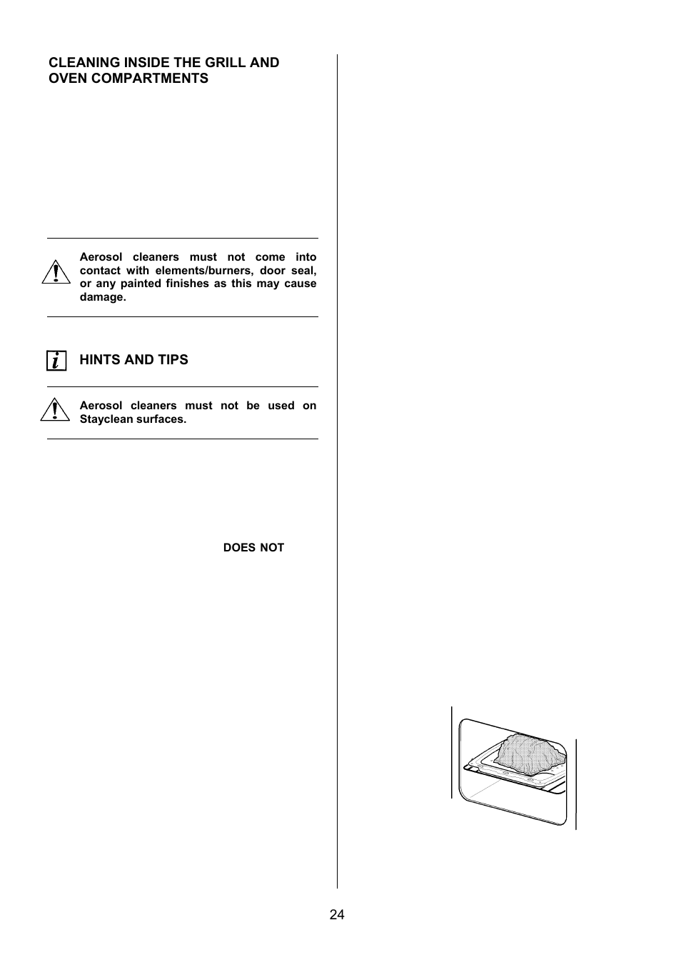 24 cleaning inside the grill and oven compartments, Hints and tips | Electrolux EKG6046/EKG6047 User Manual | Page 24 / 40