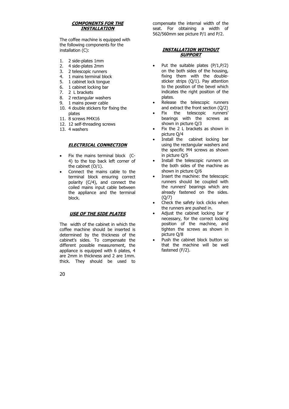 Electrolux PE 8036-M User Manual | Page 20 / 32