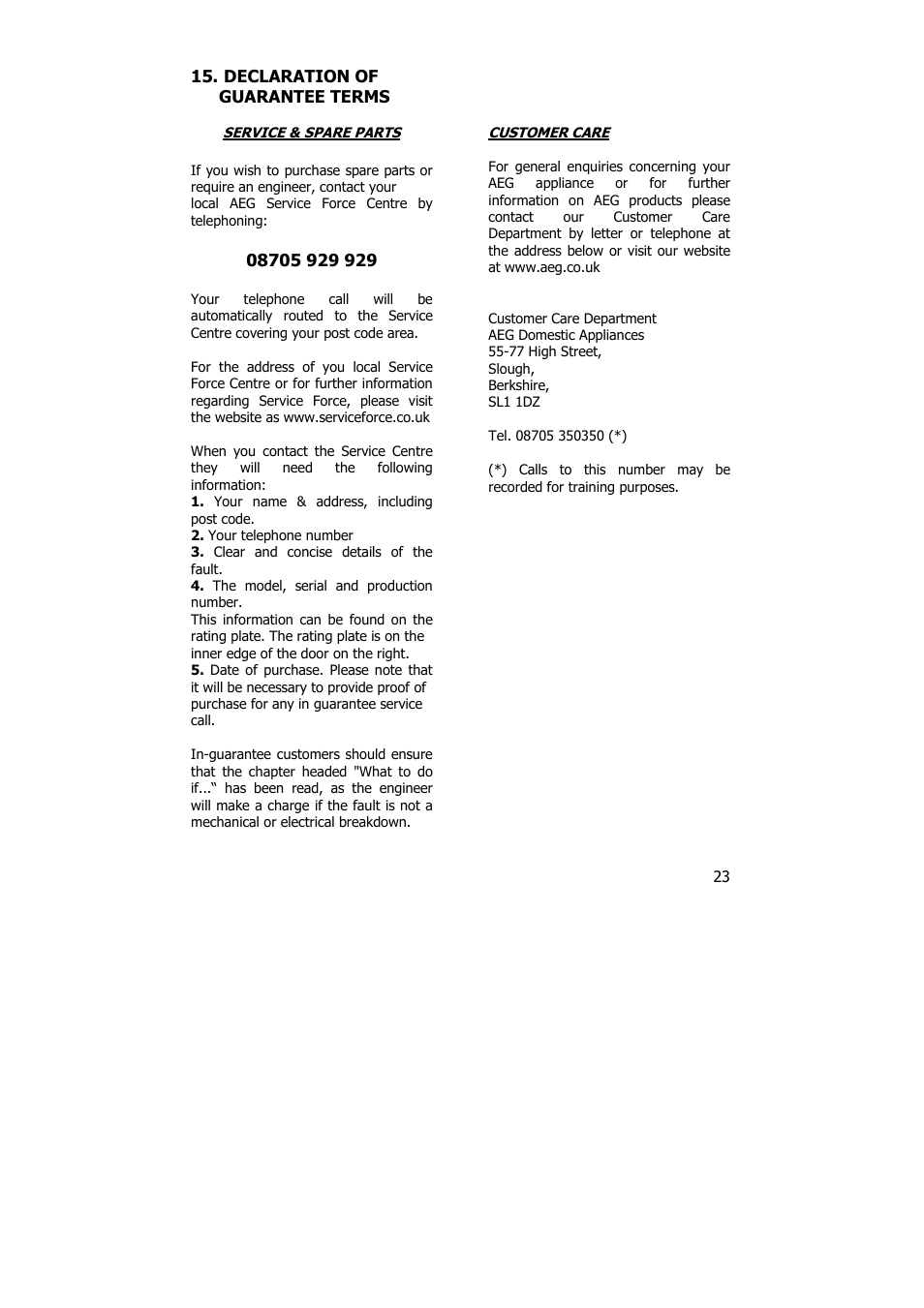 Electrolux PE 8036-M User Manual | Page 23 / 32