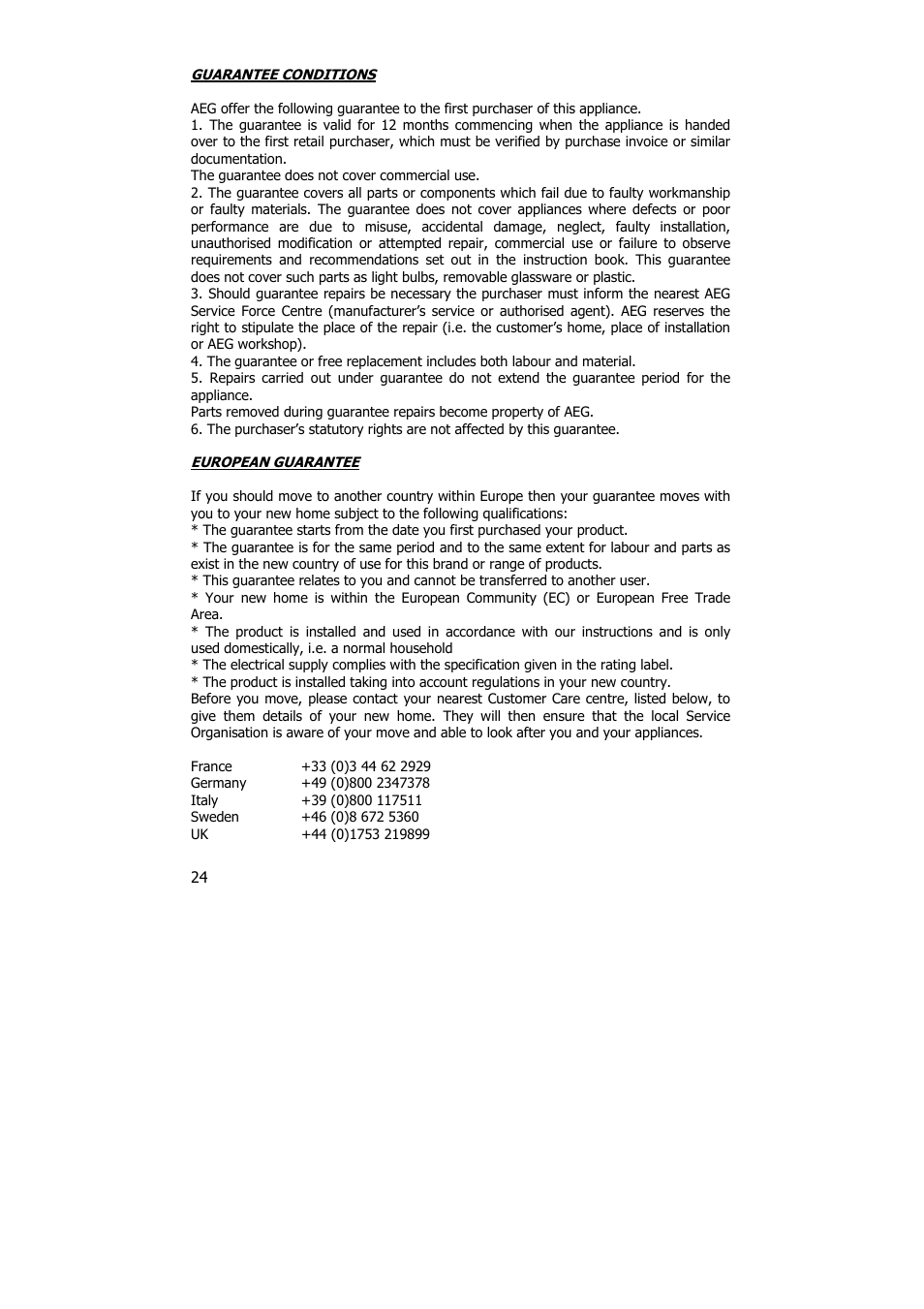 Electrolux PE 8036-M User Manual | Page 24 / 32