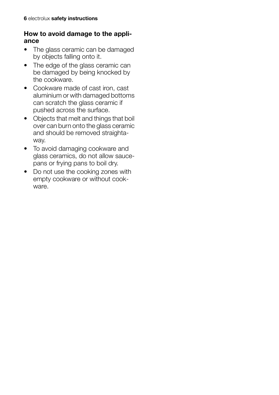 Electrolux Ceramic Glass Hob EHS601210P User Manual | Page 6 / 40