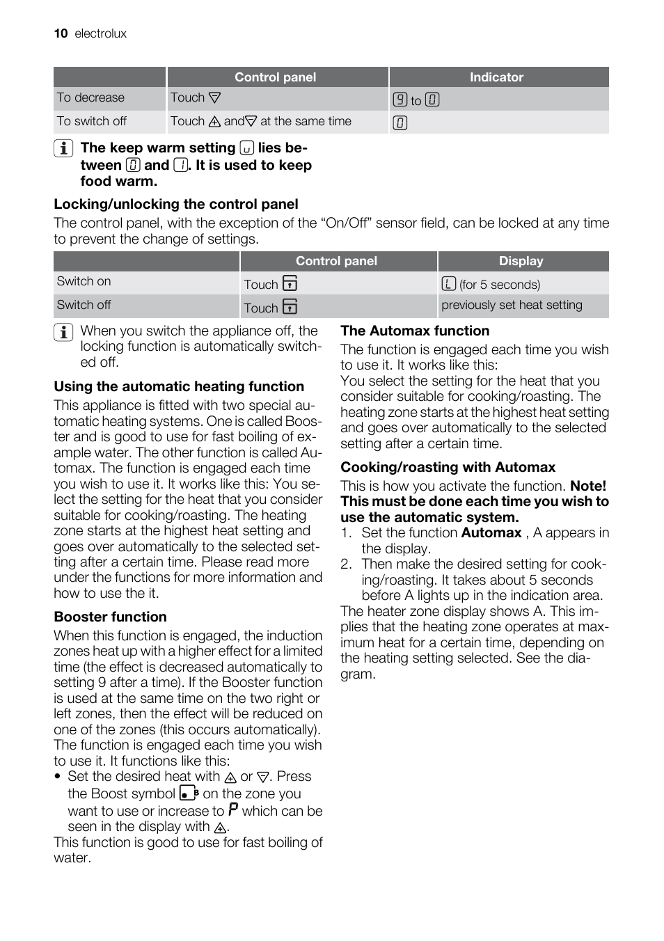 Electrolux EKD60760 User Manual | Page 10 / 40