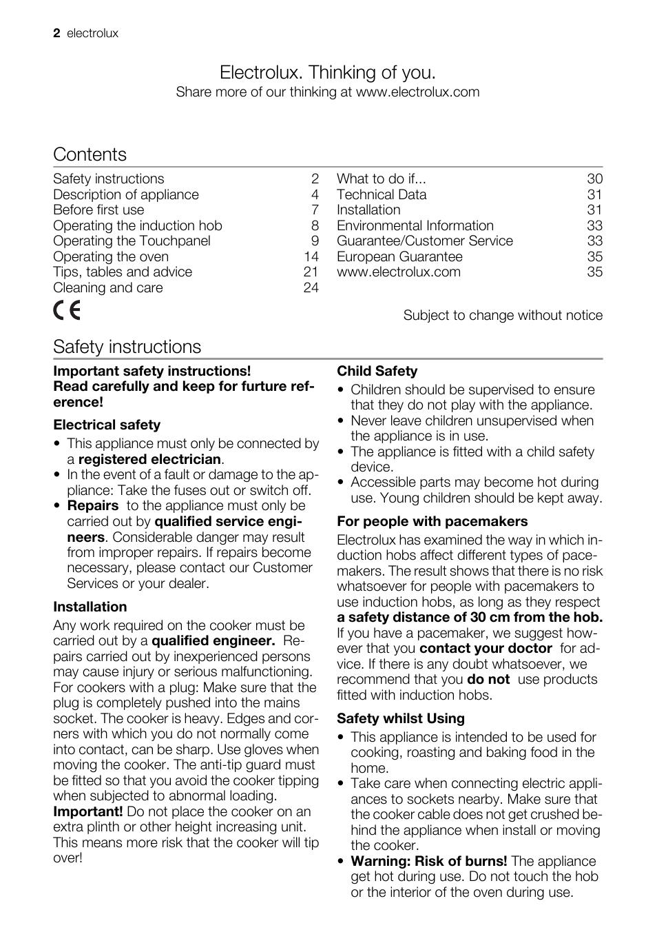 Electrolux EKD60760 User Manual | Page 2 / 40