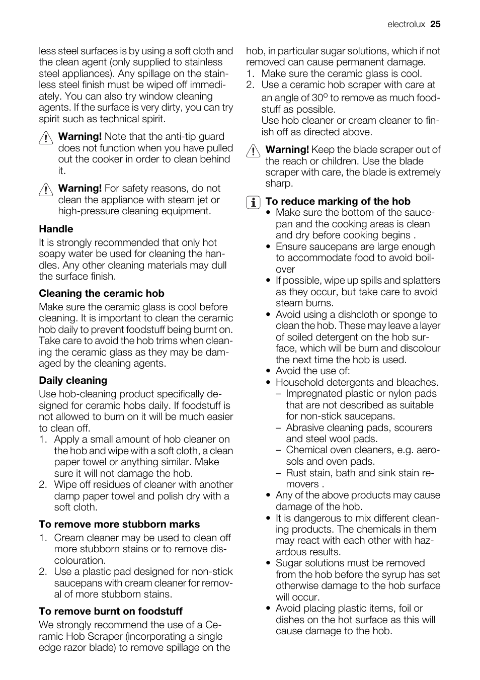 Electrolux EKD60760 User Manual | Page 25 / 40