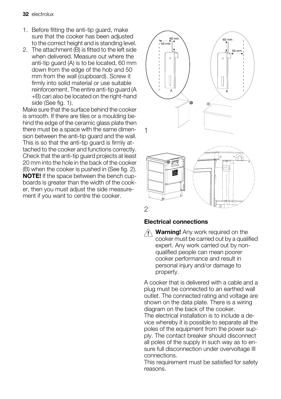 Electrolux EKD60760 User Manual | Page 32 / 40