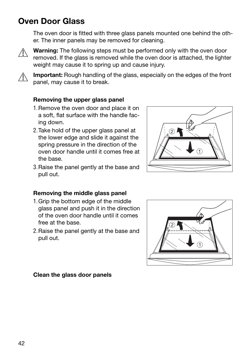 Oven door glass | Electrolux U30294 EOB6632 User Manual | Page 42 / 56