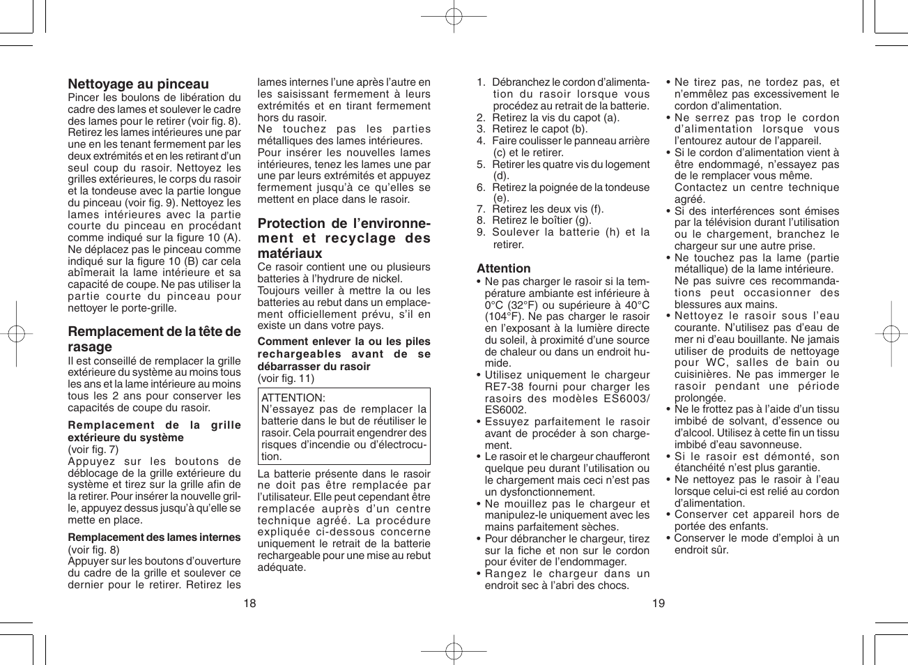 Panasonic ES 6002 User Manual | Page 10 / 50