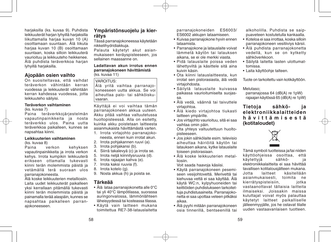 Panasonic ES 6002 User Manual | Page 30 / 50