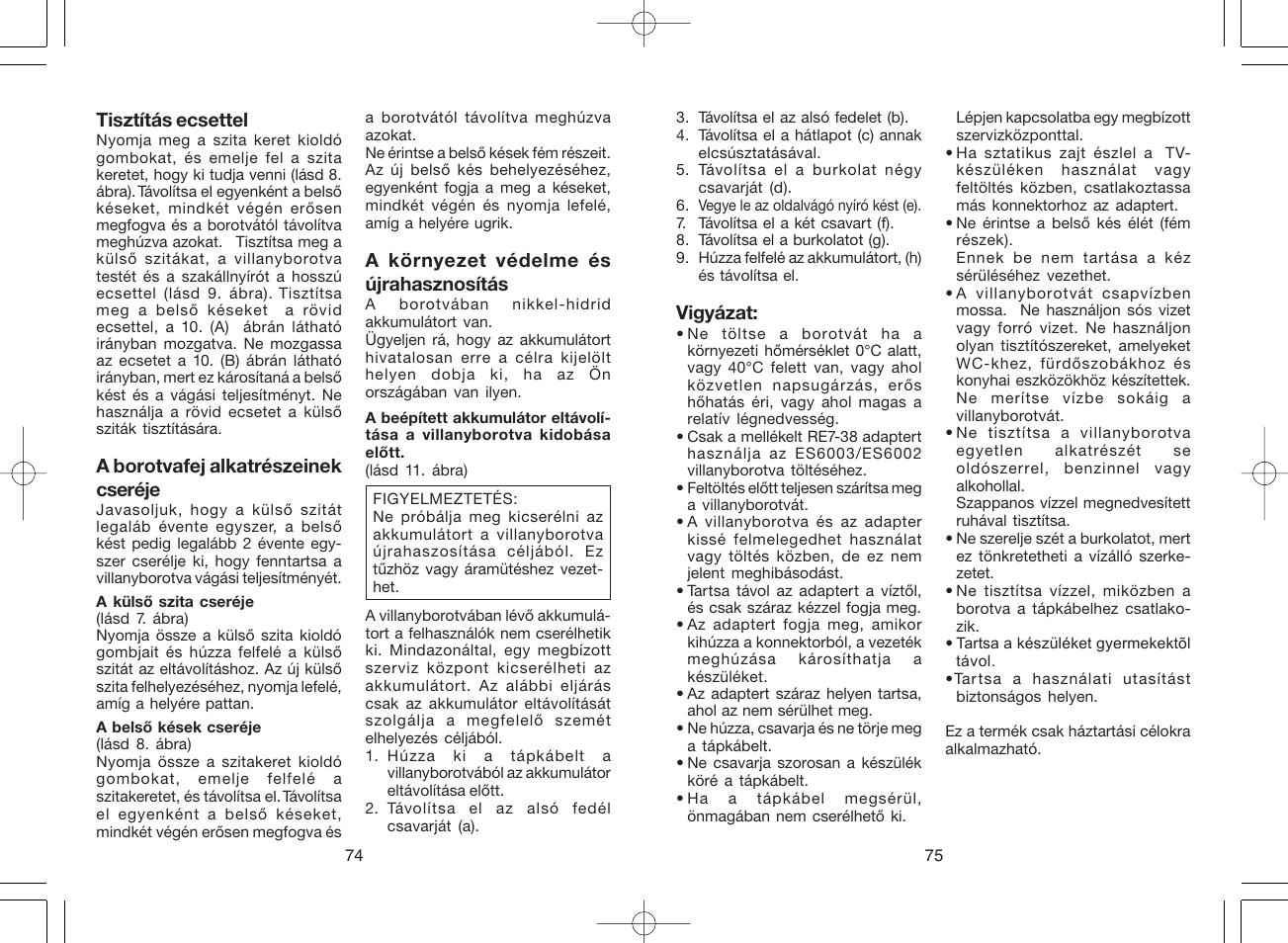 Panasonic ES 6002 User Manual | Page 38 / 50