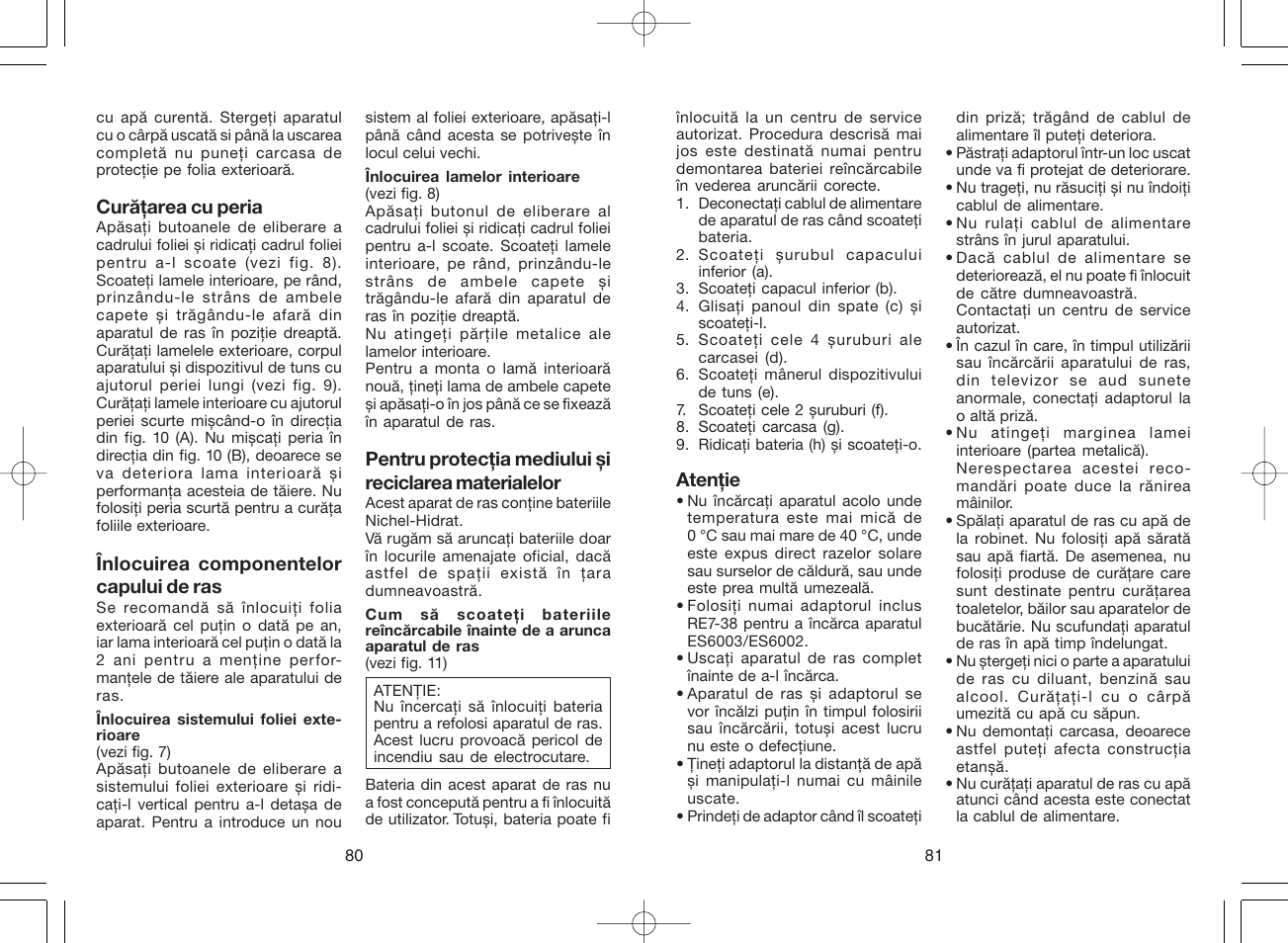 Panasonic ES 6002 User Manual | Page 41 / 50