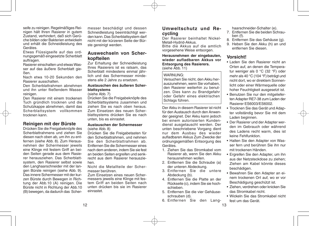 Panasonic ES 6002 User Manual | Page 7 / 50