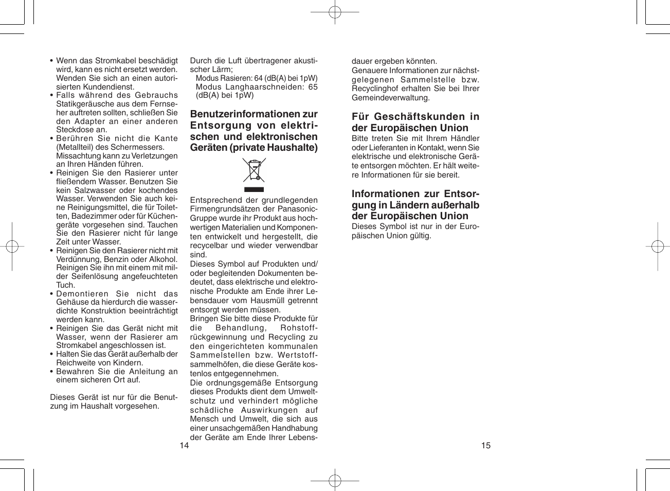 Panasonic ES 6002 User Manual | Page 8 / 50