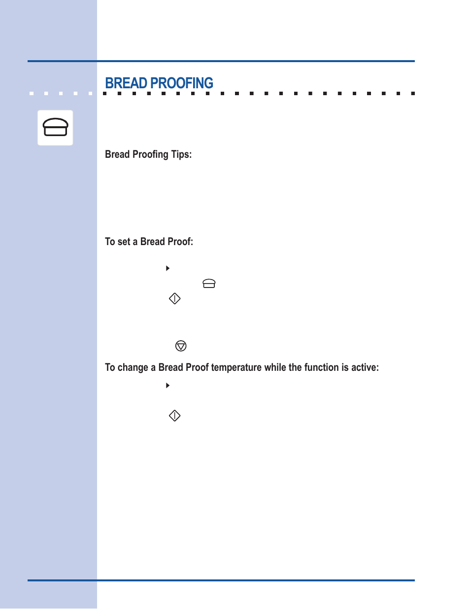 Cooking modes, Bread proofing, Bread proofing tips | Electrolux 318 205 111 User Manual | Page 24 / 44