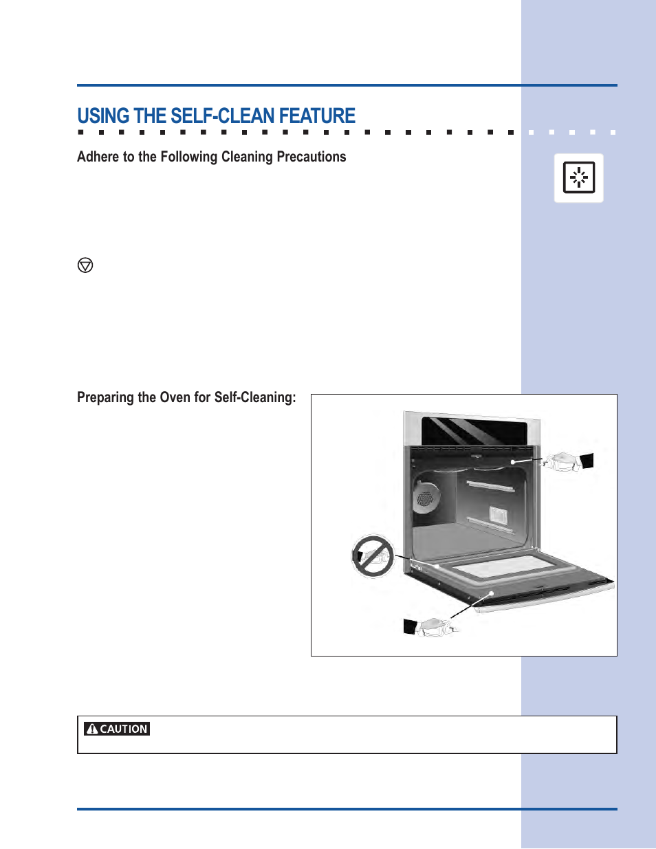 Care & cleaning, Using the self-clean feature | Electrolux 318 205 111 User Manual | Page 35 / 44