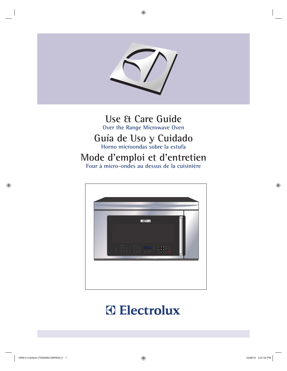 Electrolux Over the Range Microwave Oven 316902903 User Manual | 28 pages