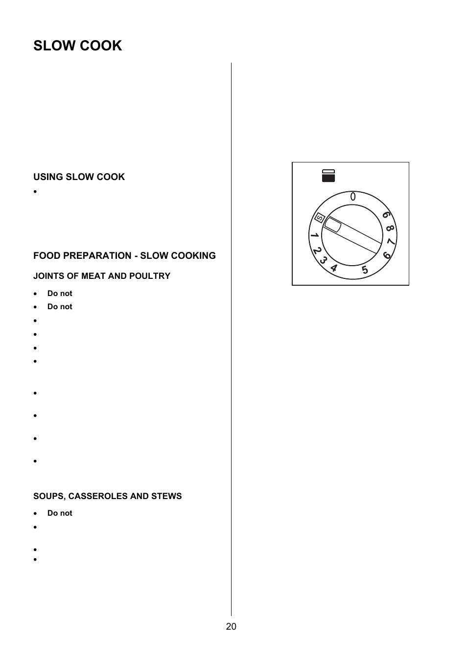 Slow cook | Electrolux U28065 EIKG5546 User Manual | Page 20 / 40