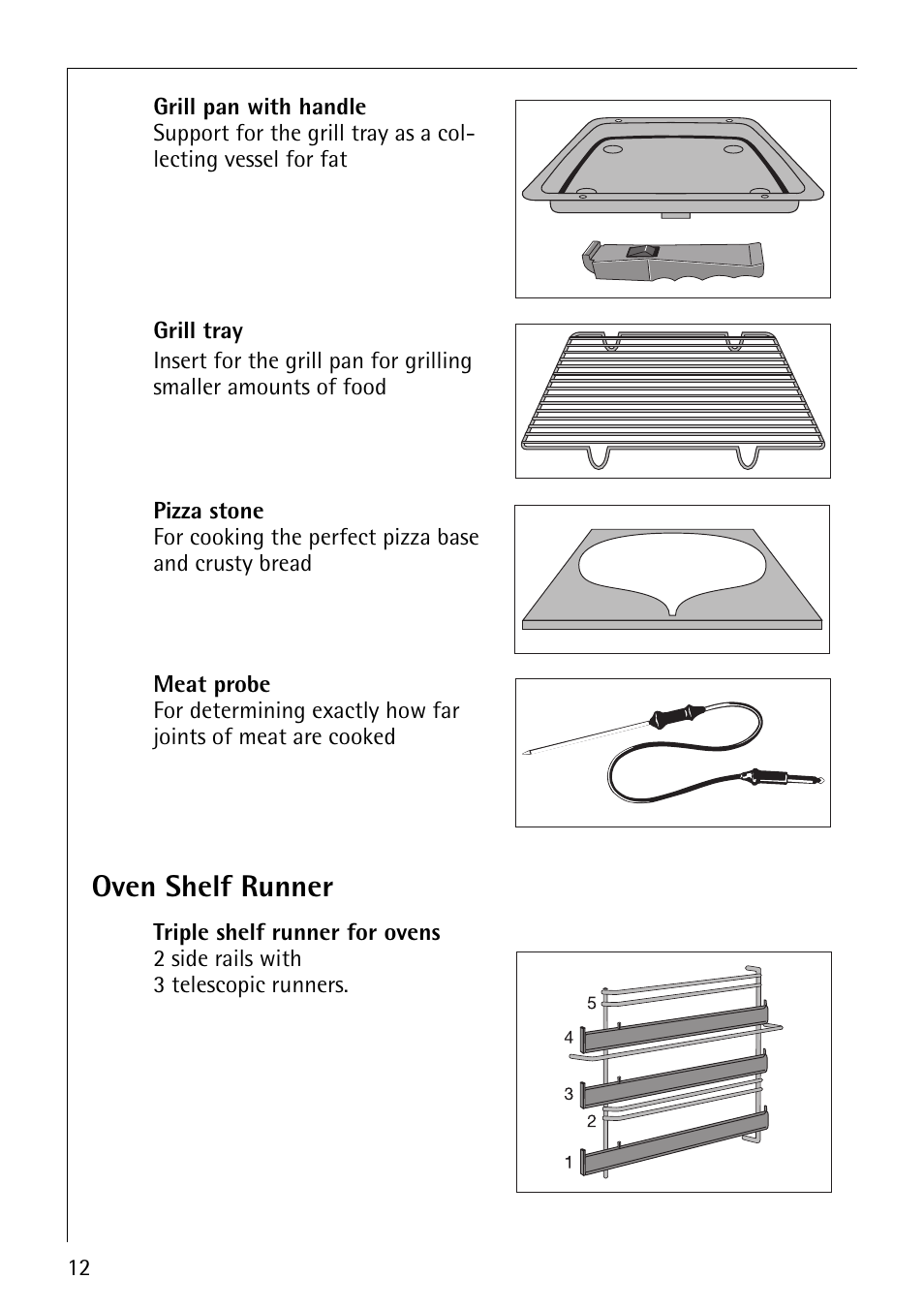 Oven shelf runner | Electrolux B9879-4 User Manual | Page 12 / 64