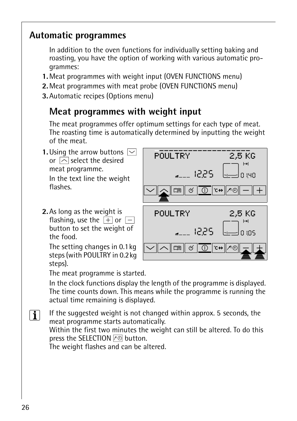 Wmp¸¹º, Wm¸¹º»¼-p+p, Poultry 2,5 kg | Electrolux B9879-4 User Manual | Page 26 / 64