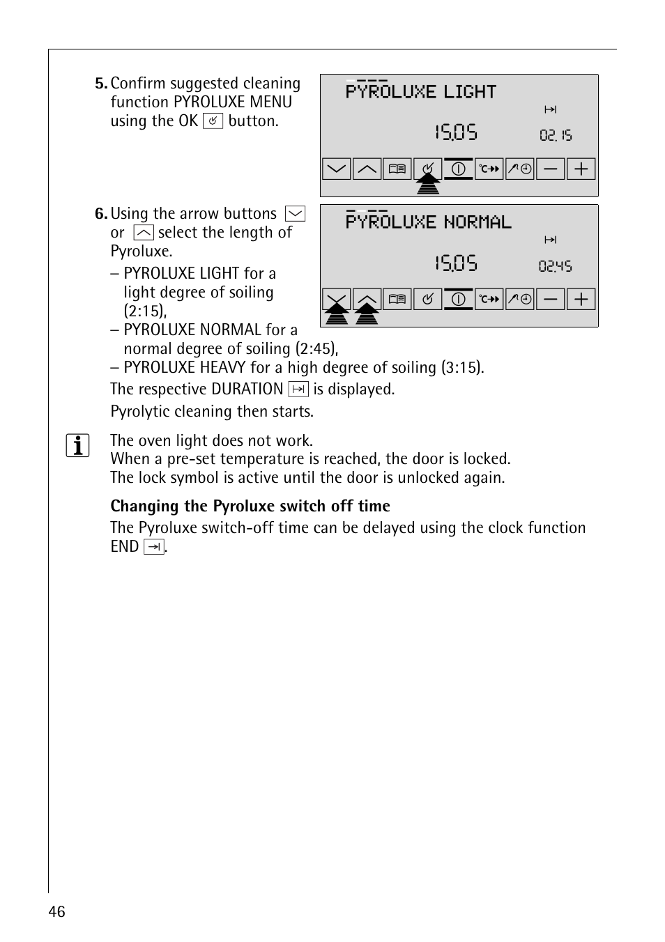 Wm¸¹pº, Wpmp¸¹º, Pyroluxe light | Pyroluxe normal | Electrolux B9879-4 User Manual | Page 46 / 64