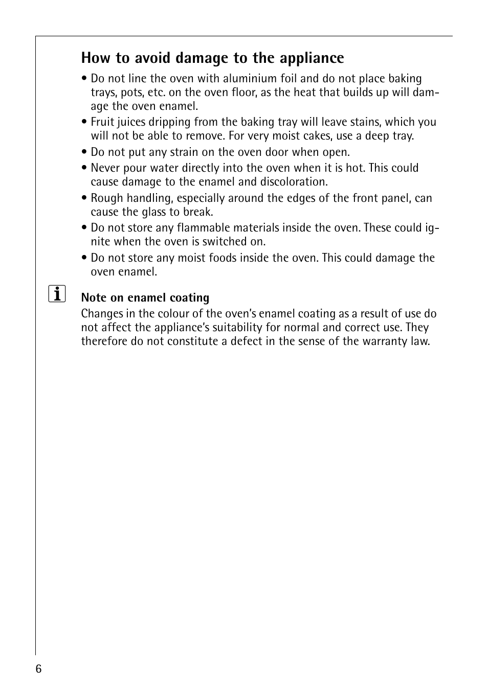 How to avoid damage to the appliance | Electrolux B9879-4 User Manual | Page 6 / 64