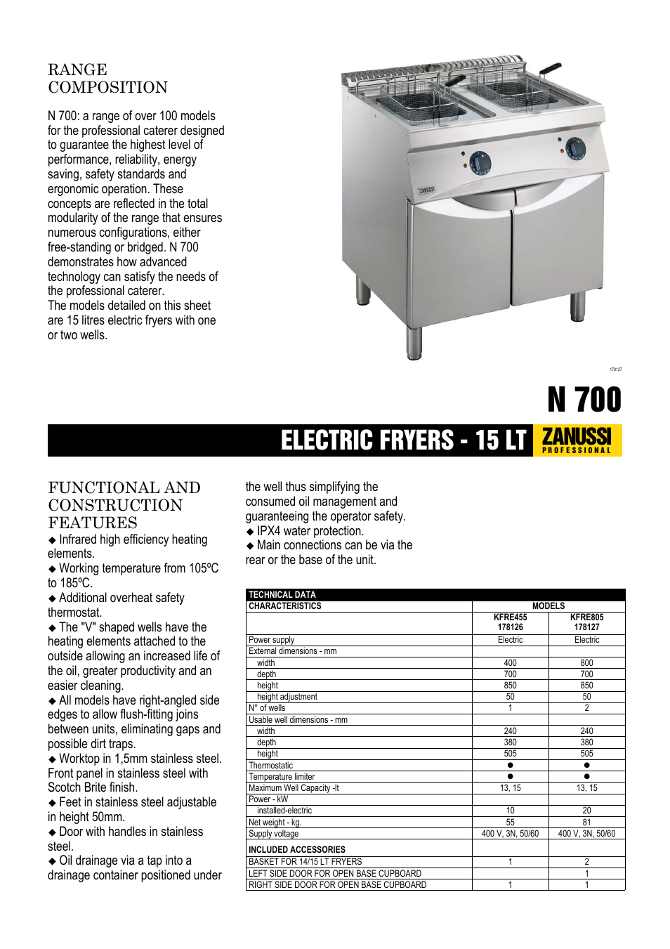 Electrolux KFRE805 User Manual | 4 pages