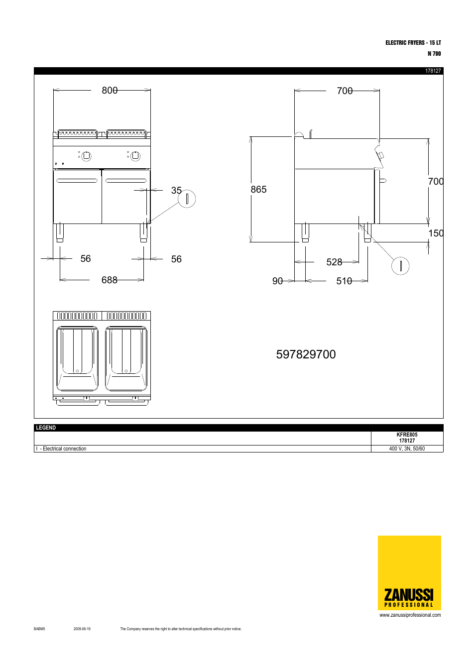 Zanussi | Electrolux KFRE805 User Manual | Page 4 / 4