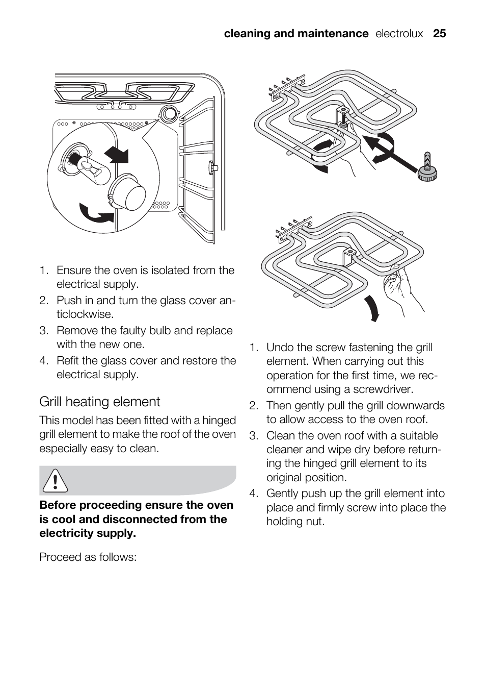 Grill heating element | Electrolux U33024 EOB31010X User Manual | Page 25 / 40