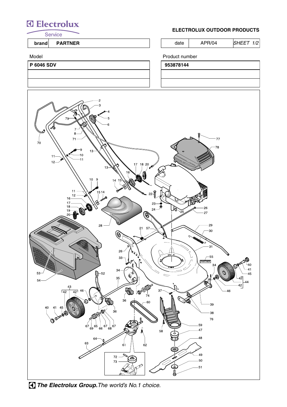 Electrolux PARTNER P 6046 SDV User Manual | 2 pages
