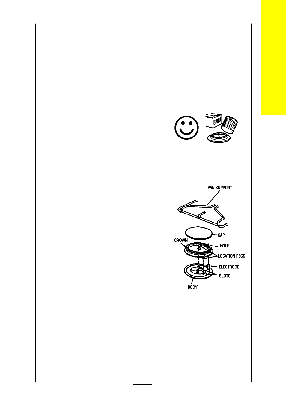 When replacing hotplate burner parts, The grill | Electrolux 5 0 G L User Manual | Page 21 / 40