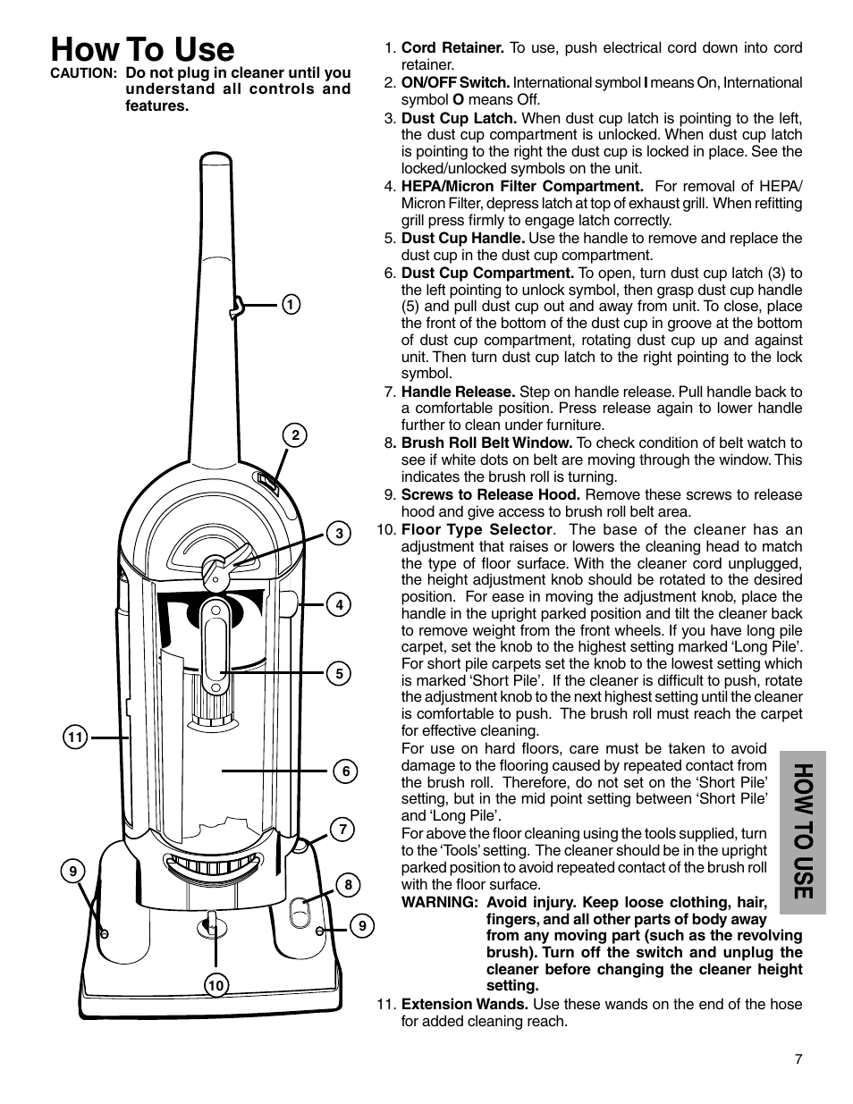 How to use | Electrolux Z5500 Series User Manual | Page 7 / 16