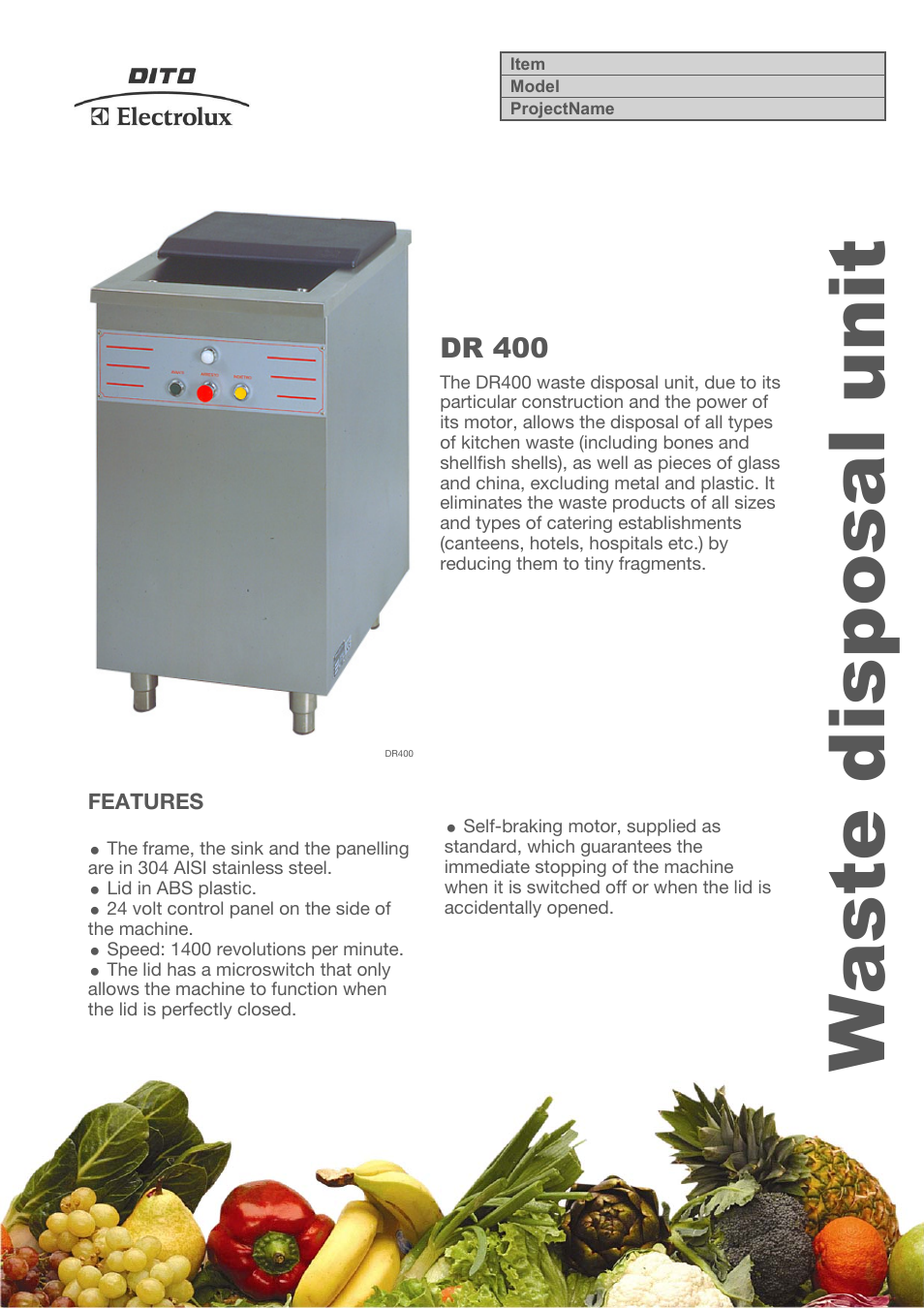 Electrolux DR 400 User Manual | 3 pages