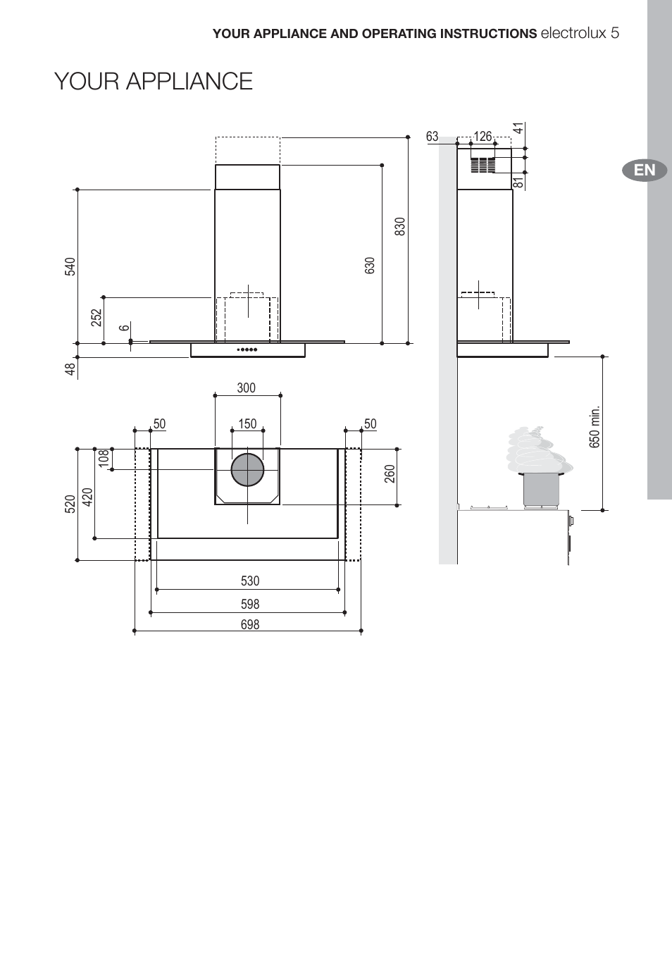 Your appliance | Electrolux U312940. EFC70710 User Manual | Page 5 / 28