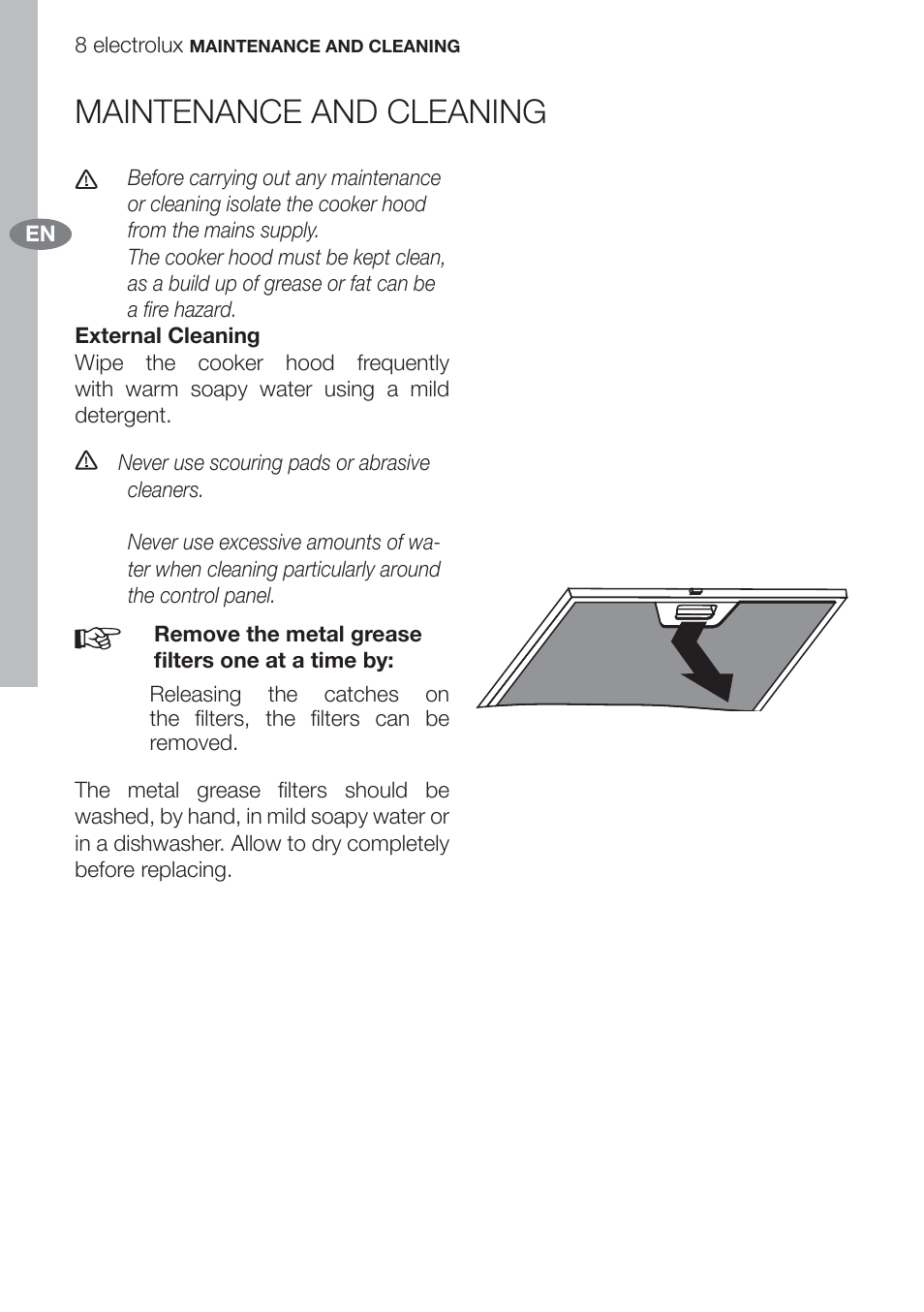 Maintenance and cleaning | Electrolux U312940. EFC70710 User Manual | Page 8 / 28