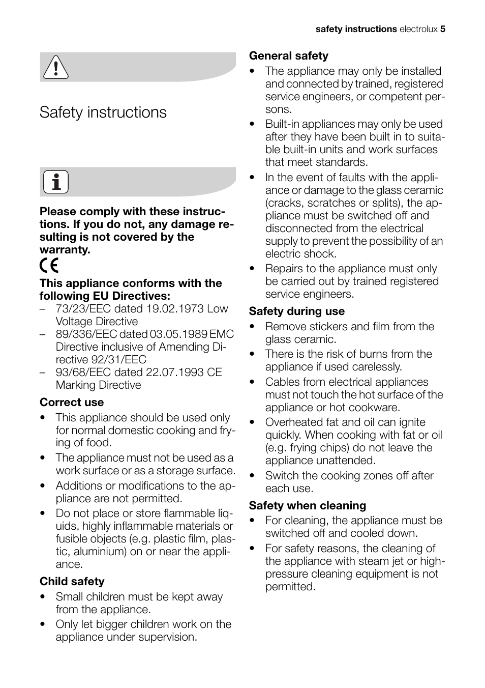 Safety instructions | Electrolux EHP 60060 X User Manual | Page 5 / 32