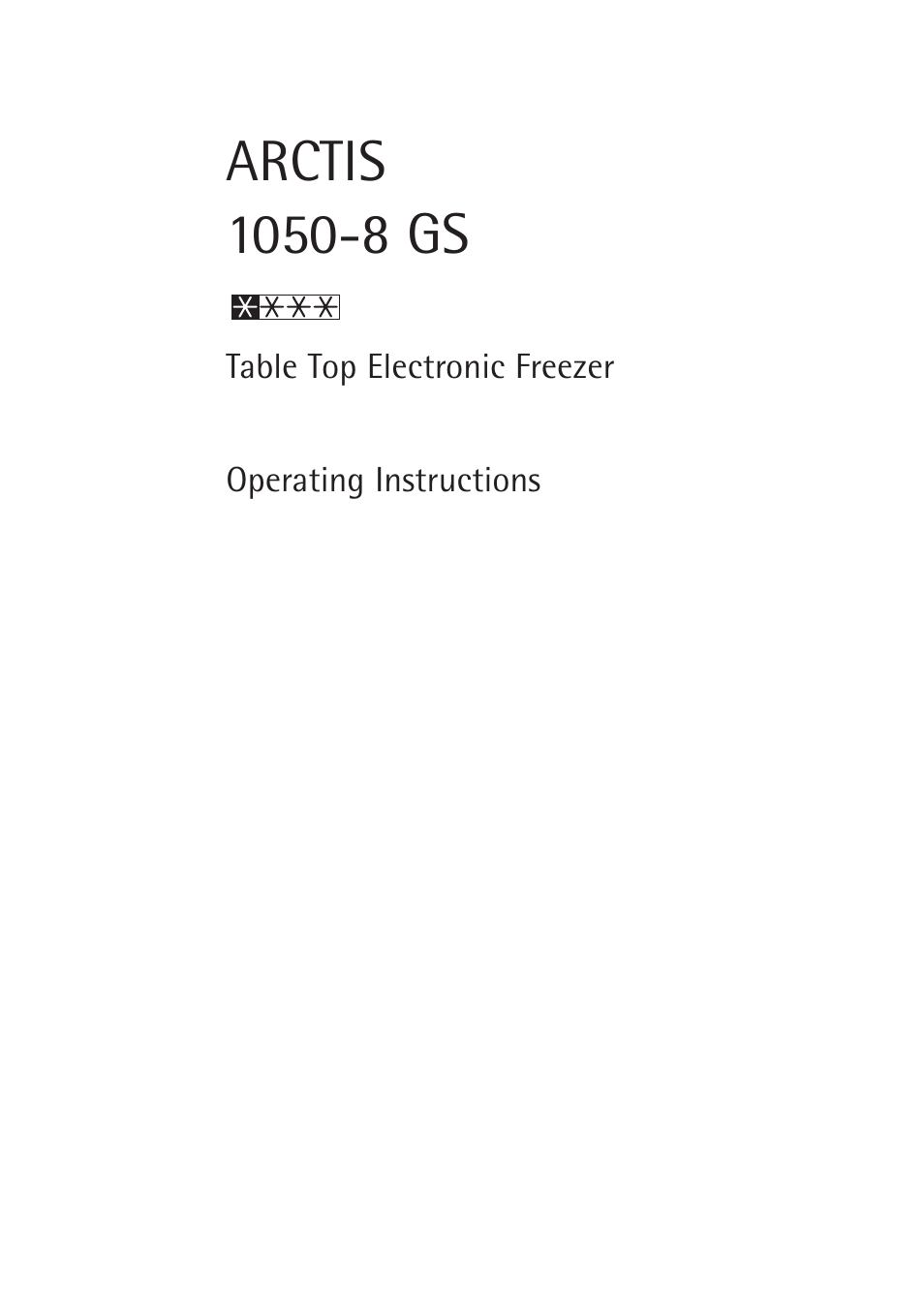 Electrolux ARCTIS 1050GS8 User Manual | 24 pages