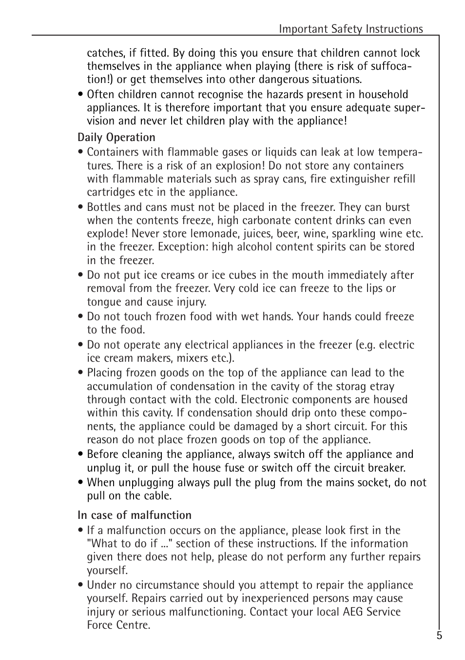 Electrolux ARCTIS 1050GS8 User Manual | Page 5 / 24