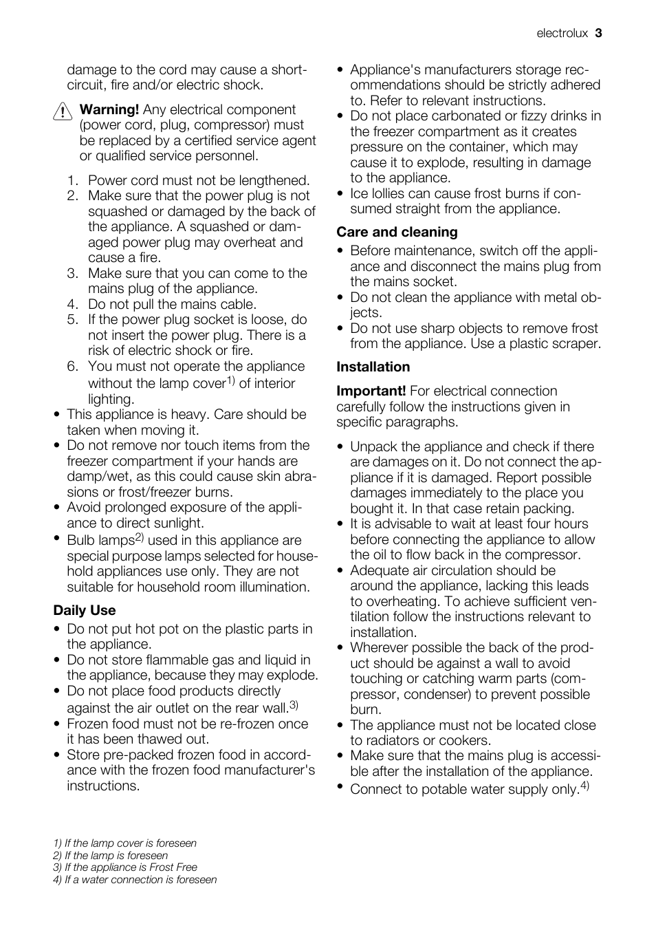 Electrolux CI120FA User Manual | Page 3 / 16