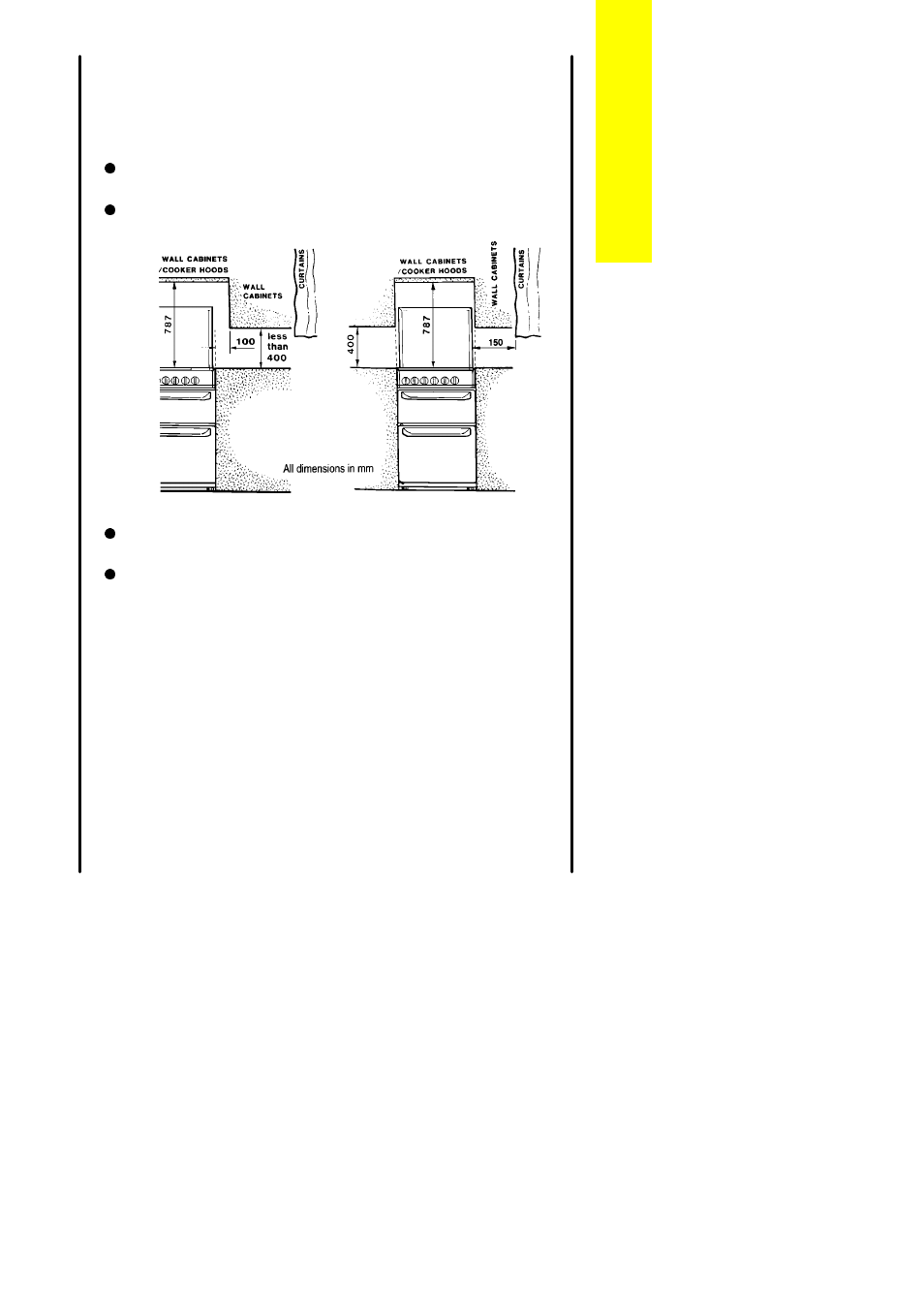 Positioning, Appliance dimensions | Electrolux CSG 404 User Manual | Page 27 / 44