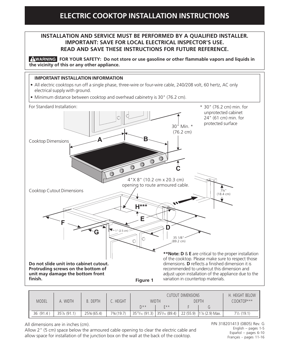 Electrolux 36" (91.4 cm) User Manual | 16 pages