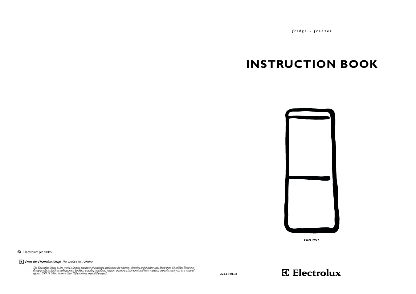 Instruction book | Electrolux ERN 7926 User Manual | Page 17 / 17